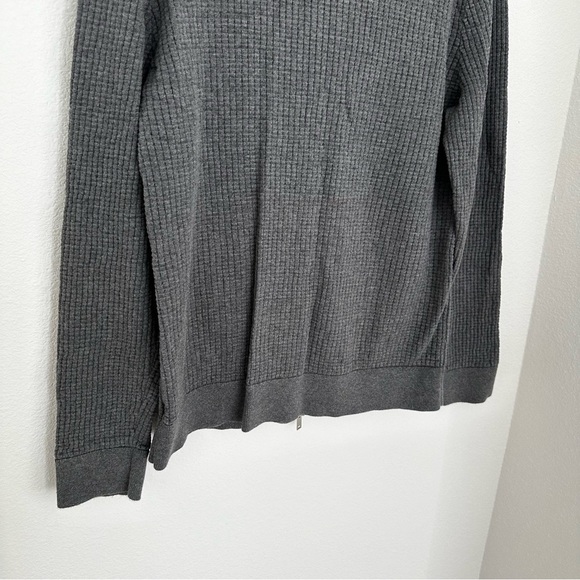 Theory Amador Breach Cotton Full Zip Knit Sweater Size Large Men’s Dark Gray - Picture 9 of 11